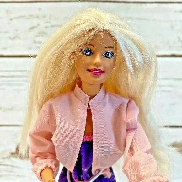 MATTEL BARBIE Blonde Hair Blue Eyes Jacket & Strapless Dress 12" Tall - Picture 2 of 11